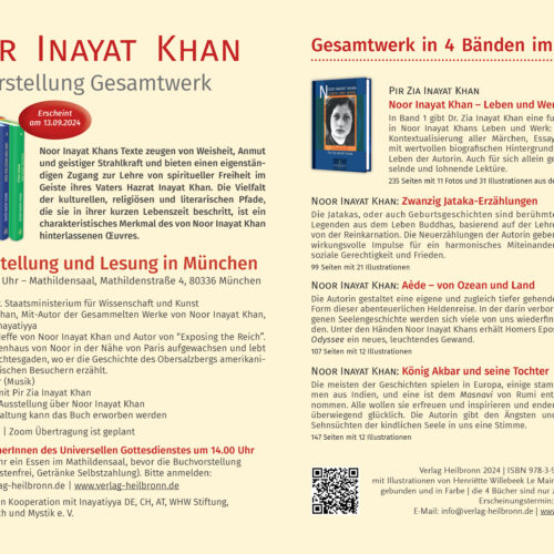 Noor Inayat Khan Veranstaltung und Werkausgabe